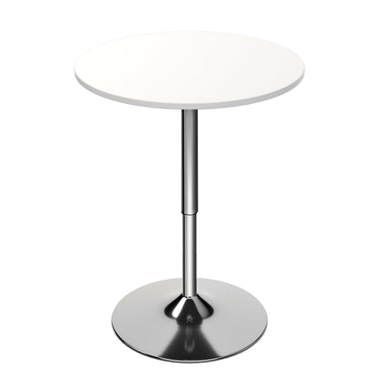 Magshion 23.6'' Adjustable Height Swivel Round Wood Bar Table in White - WoodArtSupply