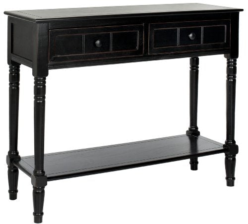 Safavieh American Homes Collection Samantha Distressed/Black 2-Drawer Console Table - WoodArtSupply