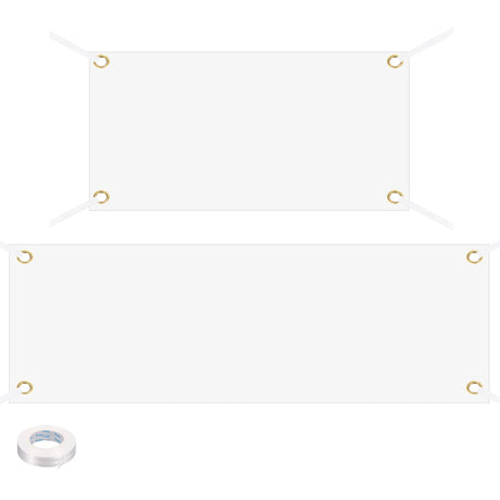PATIKIL Blank Banners Signs to Decorate 2'x4 6' Sublimation White Banner with Hanging Rope for Business Outside Outdoor Wall PATIKIL