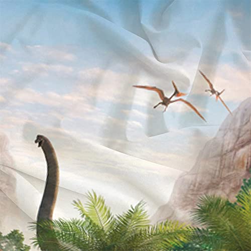 NiuOne Dinosaurs Bed Sheets Twin for Boys,3D Realistic Dinosaur Green Fitted Sheets Set Ancient Jungle Dinosaur Bed Sheet Kids Soft Microfiber Bedding Sheets Set,Twin Size(2pc) NiuOne
