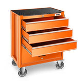 DNA MOTORING 3-Drawers Utility Rolling Tool Chest Cabinet with Wheels, Heavy Duty Industrial Service Cart Keyed Locking System, for Garage Warehouse Workshop, Orange, TOOLS-00400 DNA MOTORING
