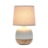 Simple Designs LT2078-LWG Petite Mid Century Table Lamp, Light Wood and Light Gray Simple Designs