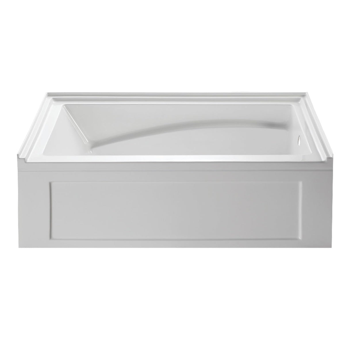 Aqua Eden VTAM6032R22B 60-Inch Anti-Skid Acrylic 3-Wall Alcove Tub with Right Hand Drain Hole, White Kingston Brass