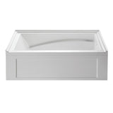 Aqua Eden VTAM6032R22B 60-Inch Anti-Skid Acrylic 3-Wall Alcove Tub with Right Hand Drain Hole, White Kingston Brass