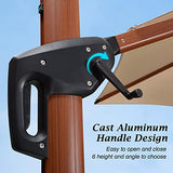 PURPLE LEAF 10' X 13' Double Top Deluxe Wood Pattern Rectangle Patio Umbrella Offset Hanging Umbrella Outdoor Market Umbrella Garden Umbrella, Navy Blue PURPLE LEAF