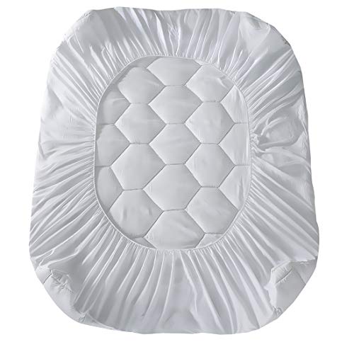 Queen Mattress Pad, 8-21" Deep Pocket Protector Ultra Soft Quilted Fitted Topper Cover Fit for Dorm Home Hotel -White Favorland