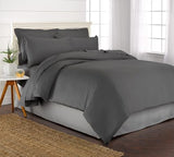 Queen Duvet Cover by Pure Bamboo, 3 Piece Set, Genuine 100% Organic Viscose Derived from Bamboo, Luxuriously Soft and Cooling, 2 Pillowcases (Queen, Charcoal) Pure Bamboo