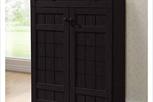 Baxton Studio Glidden 1- Drawer Shoe Storage Cabinet, Dark Brown (91-4518-HiT) - WoodArtSupply