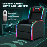 Homall LED Gaming Massage Recliner Chair Racing Style Single Living Room Sofa Comfortable Ergonomic Home Theater Seating(Red) Homall