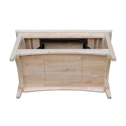 International Concepts Bombay Tall Coffee Table, Unfinished - WoodArtSupply