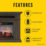 duraflame® Electric Fireplace Wall Mantel with Infrared Heater and Remote Control, Waverly Oak Duraflame