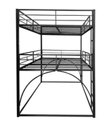 PVWIIK Full Triple Bunk Bed with Ladder for 3 Kids/Teen/Adults Bedroom,Full Over Full Over Full Heavy Duty Metal Bunk Bed for Girls & Boys,Black PVWIIK