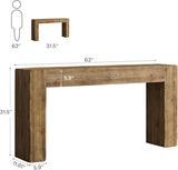 Tribesigns 63-Inch Solid Wood Console Sofa Table, Farmhouse Long Entryway Table Behind Couch for Living Room, Entrance, Hallway, Foyer, Easy Assembly Tribesigns