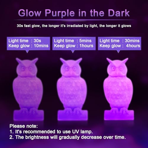 YOUSU 3D Printer Filament 1.75mm PLA Filament Glow in Dark PLA Filament Purple 3D Printing Filament 1kg(2.2lbs) Spool. Yousu