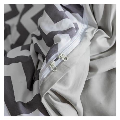 YUSIWOAL Black white Wave pattern Bedding Set Cotton Duvet Cover Set Twin Queen King Single Double Europe Family Size Bed Line,Summer Duvet Cover sets(C,King Size 4pcs) YUSIWOAL