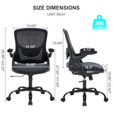 Office Chair, Ergonomic Desk Chair with Adjustable Lumbar Support, Comfy Breathable Mesh Chair with Wheels and Flip-Up Armrests, Executive Chairs for Home Office Comfortable Chair with Rolling Swivel SOERGO