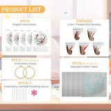 5 Sets Skull Embroidery Kits for Beginners Adults, Anatomy Embroidery Starter Kit for Doctors Nurses Christmas Gifts with Floral Stamped Pattern DIY Needlepoint Kit Cross Stitch Set Includes 2 Hoops