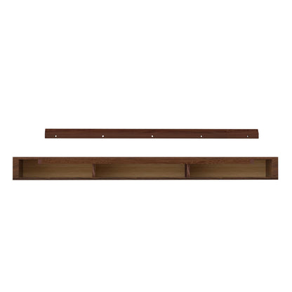 ROOMTEC Fireplace Mantel,84" Wood Floating Fireplace Shelves,Wall Mounted Wooden Display Shelving,Handcrafted Wood Brack,Natural Mantels Over Fireplace | 84" x 8" x 8"-Dark Chocolate