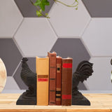 Comfy Hour Farmhouse Collection 9" Length 6" Height Set of 2 Rooster Design Art Bookends, 1 Pair, Antique Style, Heavy Weight, Rusty Effect, Polyresin Comfy Hour