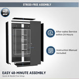 HOMOFFICE Metal Garage Storage Cabinet with Lock, 72" Tall Steel Storage Locker with 4 Adjustable Shelves, Heavy Duty Metal Cabinet for Garage, Office, Home, Black HOMOFFICE