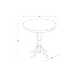 East West Furniture JAKE3-WHI-W 3 Piece Counter Height Dining Set for Small Spaces Contains a Round Wooden Table with Pedestal and 2 Kitchen Chairs, 36x36 Inch, Buttermilk & Cherry East West Furniture