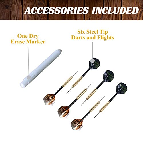 Seller123 Prescott Collection 40'' Dartboard Cabinet Set, Steel Tip Darts, Gray Seller123