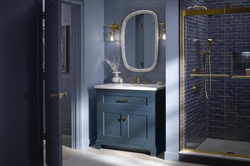 KOHLER K-29259-BD1-DWG Charlemont 24" Bathroom Vanity Cabinet with Sink and Quartz Top, Dark Warm Grey KOHLER