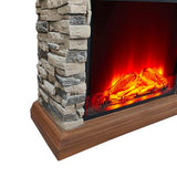 FESTIVITY 32 Inch Freestanding Mantel with 23" Electric Fireplace Insert for Living Room & Bedroom, Realistic Log and Flame Effect, Remote Control, Timer (Brown) FESTIVITY