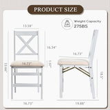 COLAMY Folding Dining Chairs Set of 6, Foldable Chairs with Padded Seats, Wood Folding Dining Room Chairs for Dinner, Kitchen, Party, Camping, White COLAMY