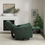 Lexicon Modern Swivel Glider Recliner Chair - Quiet 360 Swivel Chair, Durable Microfiber Upholstered, 2 Pillows, Manual Reclining for Living Room, Small Spaces, Nursery, Apartment, Bedroom, Green