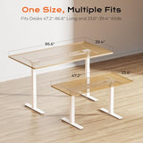 Huuger Dual Motor Electric Standing Desk Frame, Sit Stand up Desk Leg for 47.2” to 86.6” Desktop, Computer Desk Leg with Cable Tray, 3 Memory Height Presets, 2 Hooks, White Frame Only Huuger