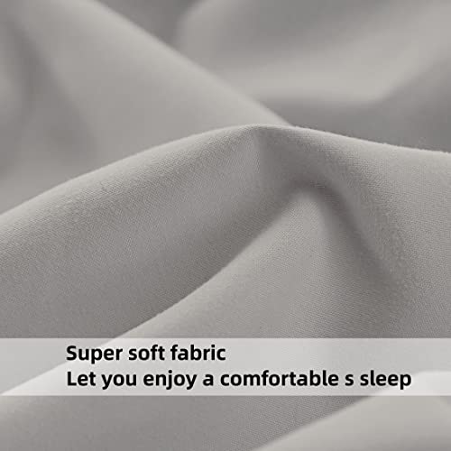 HBHLFZ Full Fitted Sheet Only, Soft Breathable Bottom Sheet - 54"x75" Deep Pockets Full Size Fitted Sheet - All Around Stretch Fit, Wrinkle Resistant, Colorfast - Easy Care, Gray HBHLFZ