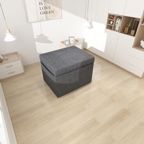 Folding Ottoman Bed with Adjustable Backrest, Futon Couch, Convertible Chair into Sofa Bed for Living Room Apartment Office Small Space Generic