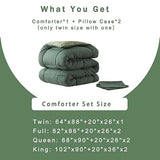 DOWNCOOL Twin Comforter Set -All Season Bedding Comforters Sets with 1 Pillow Case -2 Pieces Bed Set Down Alternative Comforter Set -Double Green Twin Bedding Sets(64"x88") DOWNCOOL