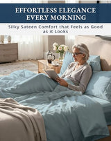 LANE LINEN 1000 Thread Count 100% Egyptian Cotton King Size Sheets – Silky Sateen Weave, Naturally Cooling & Durable, Ultra-Soft Luxury You Can Feel,15" Deep Pocket King Sheet Set – French Blue LANE LINEN
