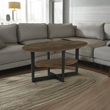 Furinno Coffee Table, 1-Pack, Columbia Walnut/Black Furinno