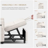 DWVO 3 in 1 Convertible Sleeper Sofa Bed, 55" Pull Out Sofa Bed with Adjustable Backrest and USB, Velvet Futon Couch with Side Pockets for Living Room, Beige DWVO