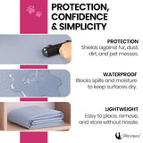 SILLY LEGACY Thin Reversible Waterproof Protective Bed Cover (King Size, 100 x 96 inch), for Pets, Babies; Incontinence, Dirt, Drool SILLY LEGACY