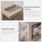 OKD 63 Inch Modern Entryway Console Table, Solid Geometry Accent Sofa Table Behind The Couch, Narrow Console Table for Entryway, Hallway, Living Room, Foyer, White Alder OKD