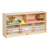 ECR4Kids 5-Compartment Mobile Storage Cabinet, 24in, Classroom Furniture, Natural ECR4Kids