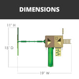 Gorilla Playsets 01-0003-AP Chateau Swing Set with Wood Roof, Wave Slide, and Rock Wall, Amber Gorilla Playsets