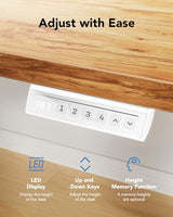 HUANUO Electric Standing Desk, Whole Piece Desktop, Adjustable Height Computer Desk, 4 Height Memory Settings, Sit Stand Up Desk for Home Office, 48" x 24", Light Vintage HUANUO