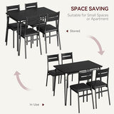 GAOMON 5-Piece Dining Table Set, Sturdy Wooden Square Table and Chair Breakfast Table Set for 4 Person,for Home or Commercial Dining Room,Black GAOMON