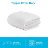 Linenspa 2 Inch Mattress Topper -Cover Full –Cover Only –Machine Washable – Breathable – Non Slip –Cover for Mattress Topper with Zipper – Topper -Cover Only White Linenspa