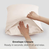 Bedsure Satin Pillowcases, Similar to Silk Pillow Cases Queen Size Set of 2, Cooling Pillow Case for Sleeping Women with Envelope Closure, Gifts for Women Men, Beige, 20x30 Inches, 2pcs Bedsure