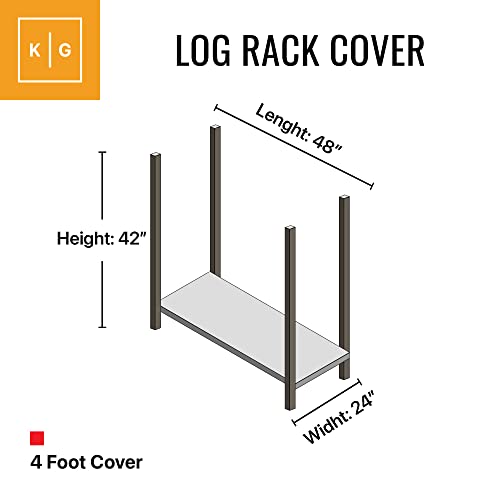 KHOMO GEAR 4 Log Rack Cover 4ft, 4 Feet, Grey KHOMO GEAR