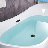 WOODBRIDGE 67" Acrylic Freestanding Bathtub Contemporary Soaking White Tub with Matte Black Overflow and Drain,B0010-MB WOODBRIDGE