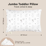 KeaBabies Toddler Pillow with Pillowcase, Jumbo 14X20 - Soft Organic Cotton Toddler Pillows for Sleeping - Machine Washable - Perfect for Travel, Toddler Bed Set (KeaFriends) KeaBabies