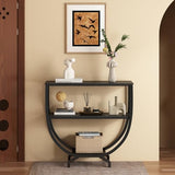 GILLAS 3 Tier Console Tables, 30" Height Entryway Table, Sofa Table Behind Couch Table, Industrial Entryway Furniture Entry Way Table with Storage for Living Room, Hallway, Entrance, Rustic Black GILLAS