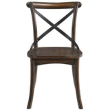 Acme Kaelyn Wooden Side Chair in Dark Oak and Black Set of 2 Acme